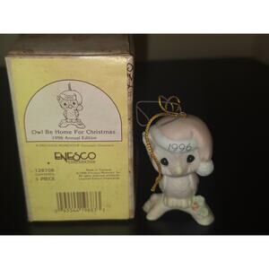 Precious Moments Owl Be Home For Christmas 1996 Ornament Enesco 128708